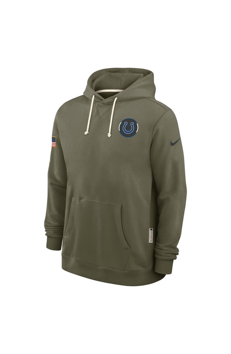 Nike Men's Nike Olive Indianapolis Colts 2025 Salute to Service Sideline Standard Issue Dri-FIT Hoodie, Alternate, color, 