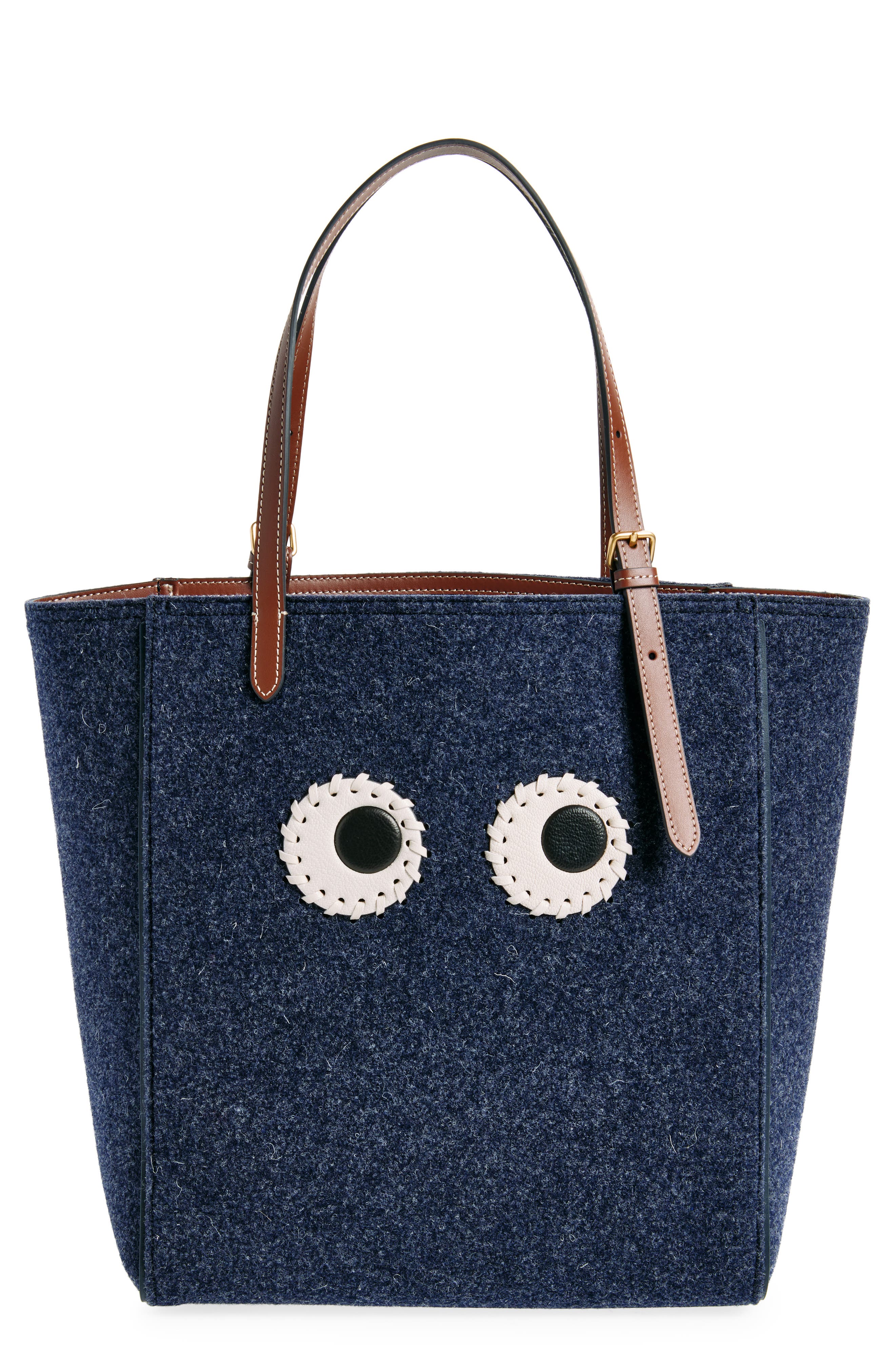 Anya Hindmarch Small Eyes Wool Tote, Main, color, 
