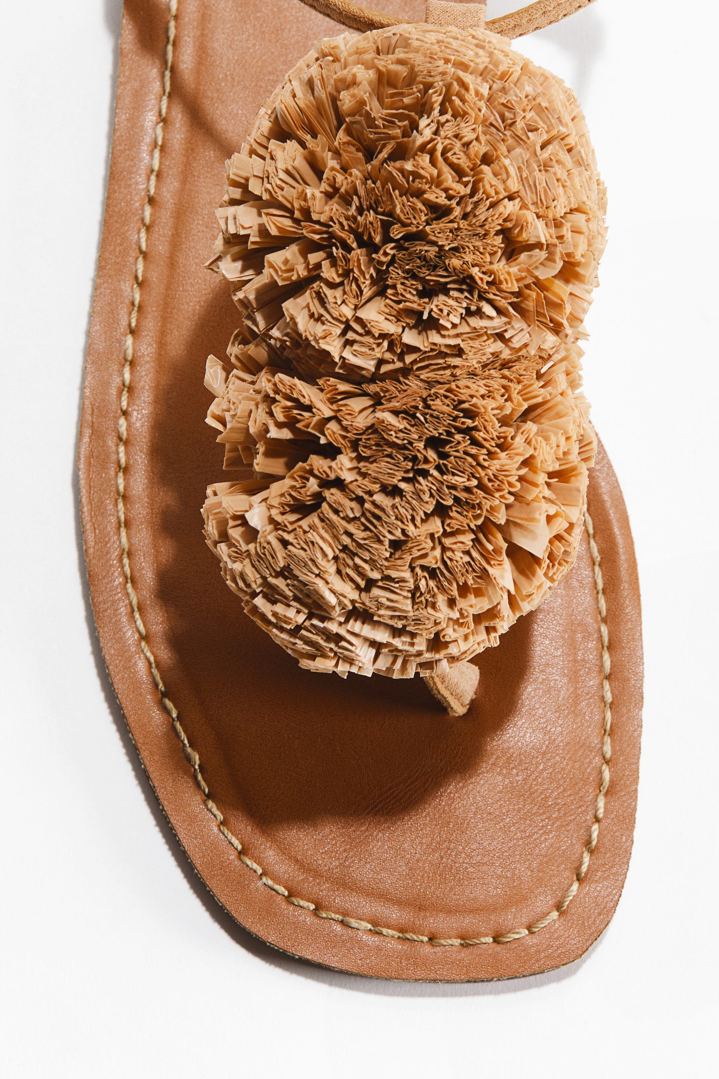 H&M Appliquéd Strappy Sandals, Alternate, color, Dark Beige