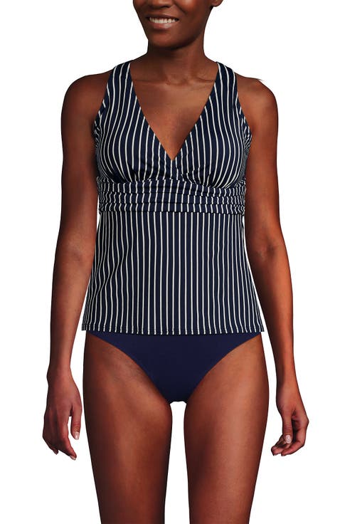 Chlorine Resistant Plunge X-Back Tankini Swimsuit Top