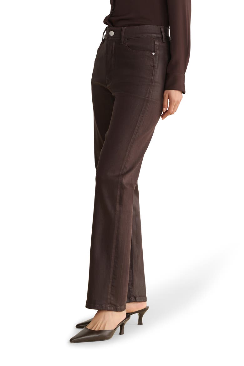 ASE Coated High Waist Straight Leg Jeans, Alternate, color, COATED AMERICANO