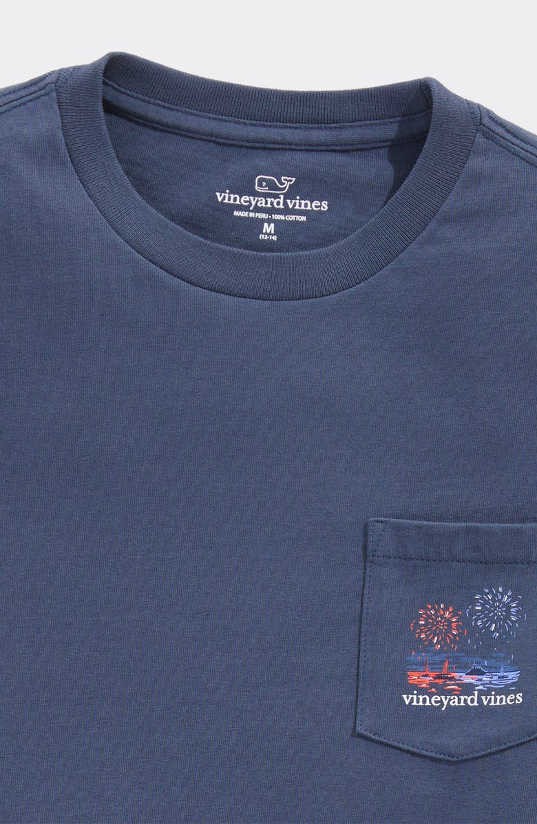 vineyard vines Kids' Glow in the Dark Beach Fireworks Pocket Graphic T-Shirt, Alternate, color, 