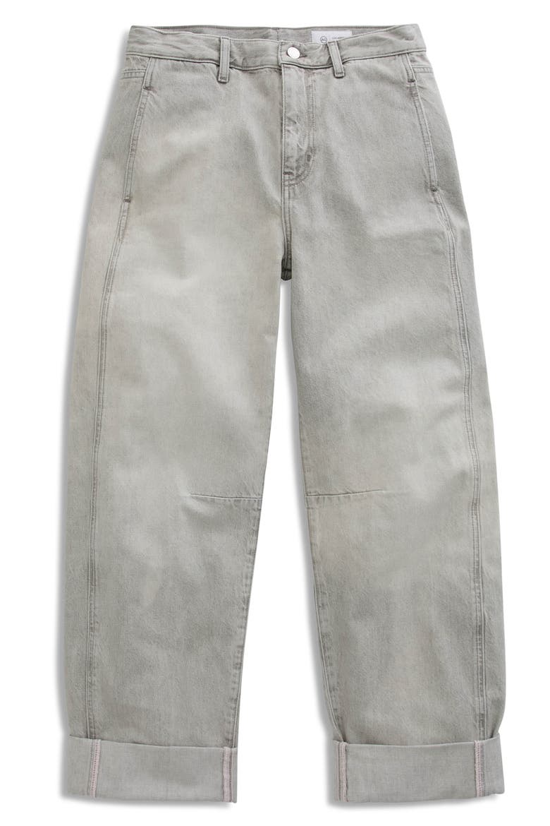 Mercer Cuffed High Waist Barrel Jeans, Alternate, color, SENSORY