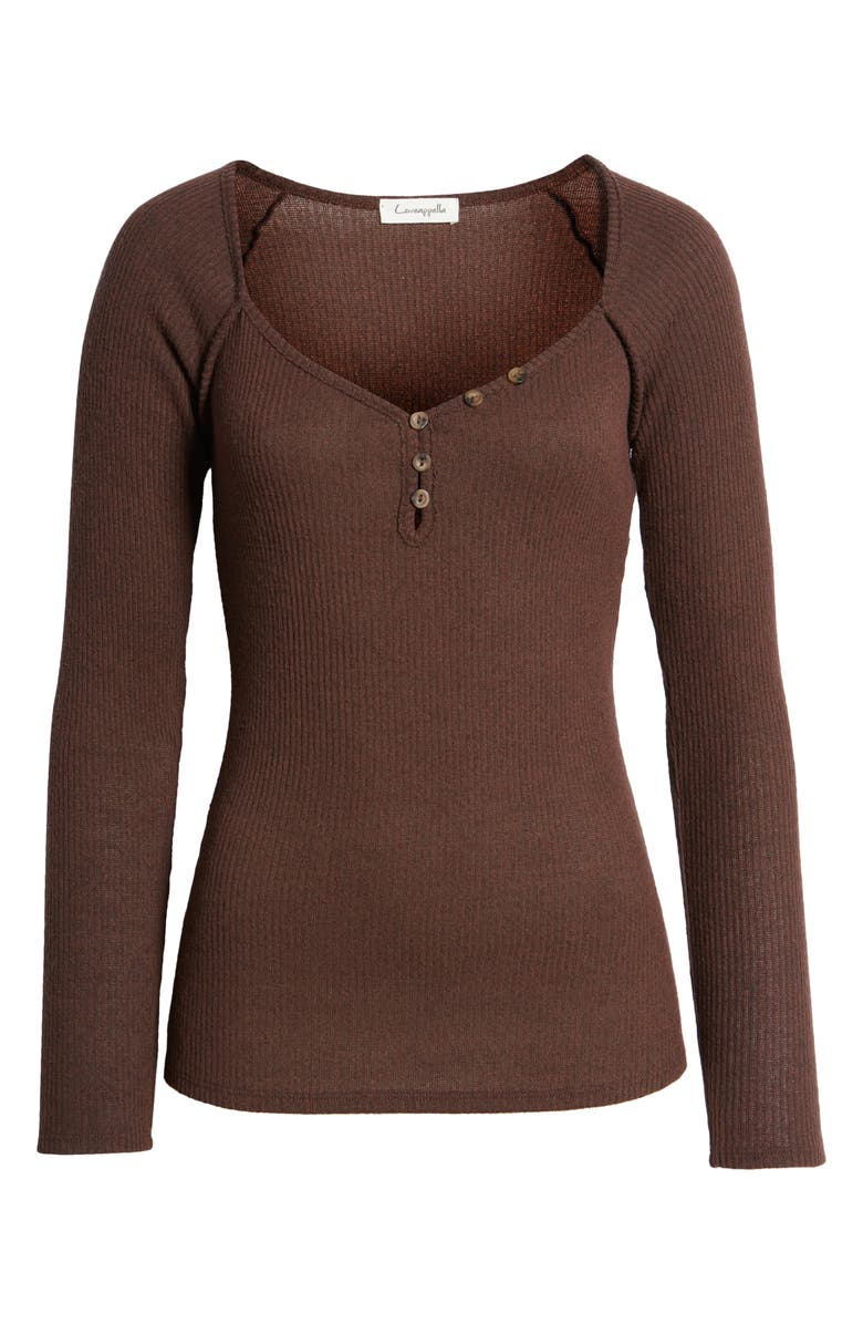 Loveappella V-Neck Long Sleeve Henley Top, Alternate, color, 
