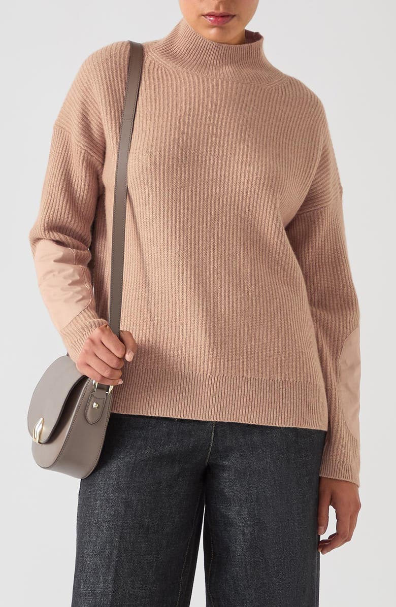 LK Bennett Everly Mock Neck Utility Sweater, Main, color, 