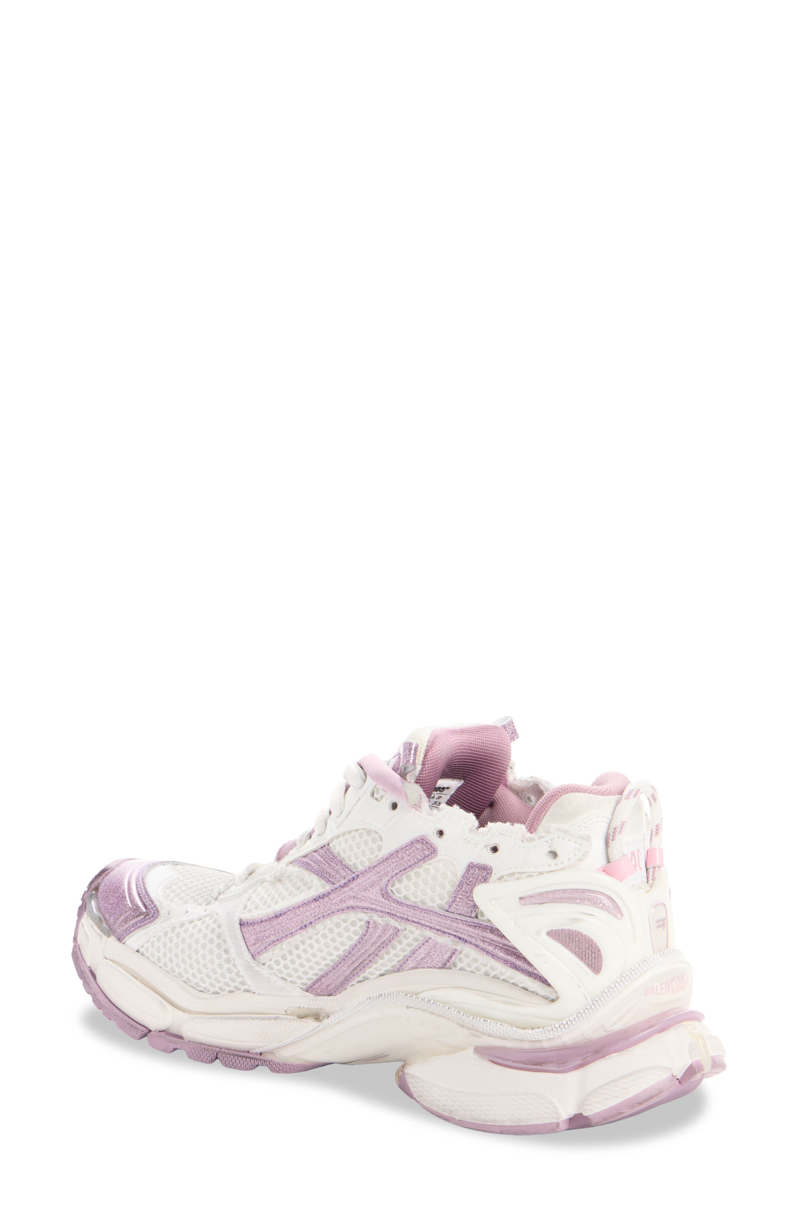 Balenciaga Glitter Runner Sneaker, Alternate, color, White/ Lilac/ Pink