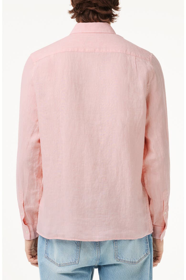 Regular Fit Linen Button-Down Shirt, Alternate, color, FLAMINGO