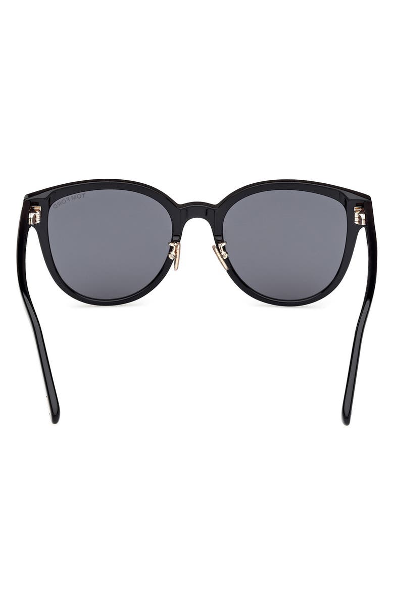 TOM FORD 55mm Butterfly Sunglasses, Alternate, color, Shiny Black / Smoke