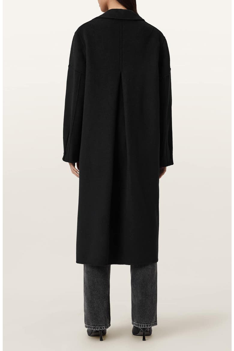 Sellma Double Breasted Wool Blend Coat, Alternate, color, BLACK