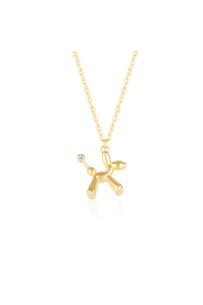 Balloon Dog Poodle Necklace In Sterling Silver, Main, color, Gold