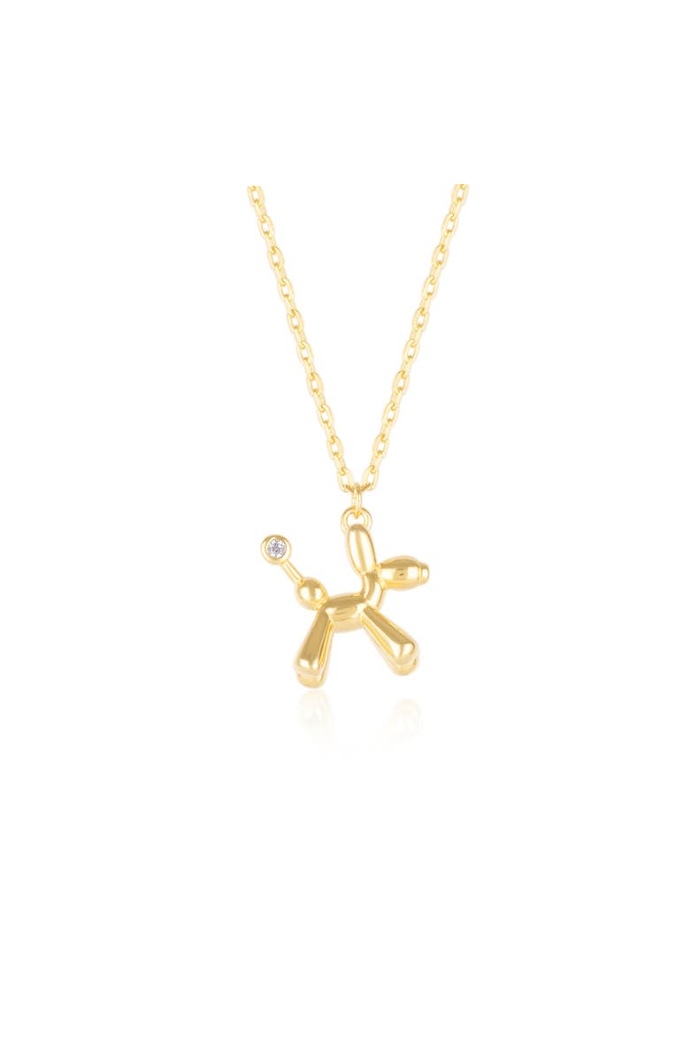 Spero London Balloon Dog Poodle Necklace In Sterling Silver, Main, color, Gold