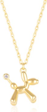 Spero London Balloon Dog Poodle Necklace In Sterling Silver