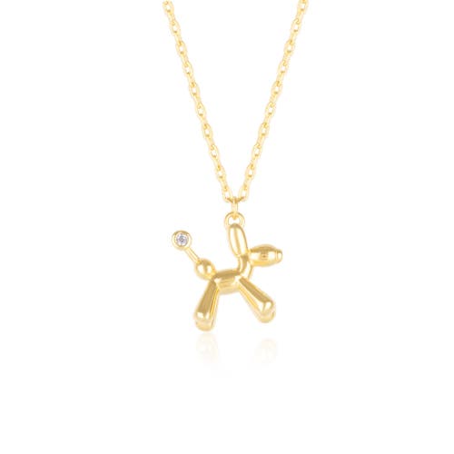 Spero London Balloon Dog Poodle Necklace In Sterling Silver In Gold