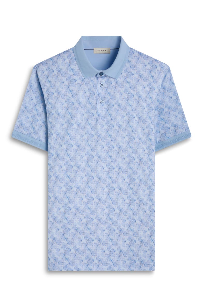 Vance OoohCotton® Leaf Print Polo, Alternate, color, SKY