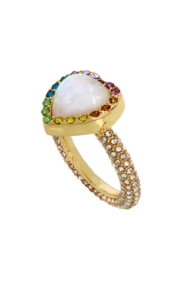 Kurt Geiger London Opal Heart Halo Cocktail Ring, Alternate, color,