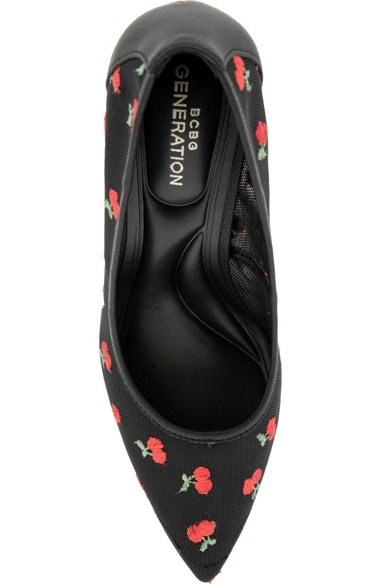 BCBGeneration Embroidered Pointed Toe Pump, Alternate, color, Black/ Cherry