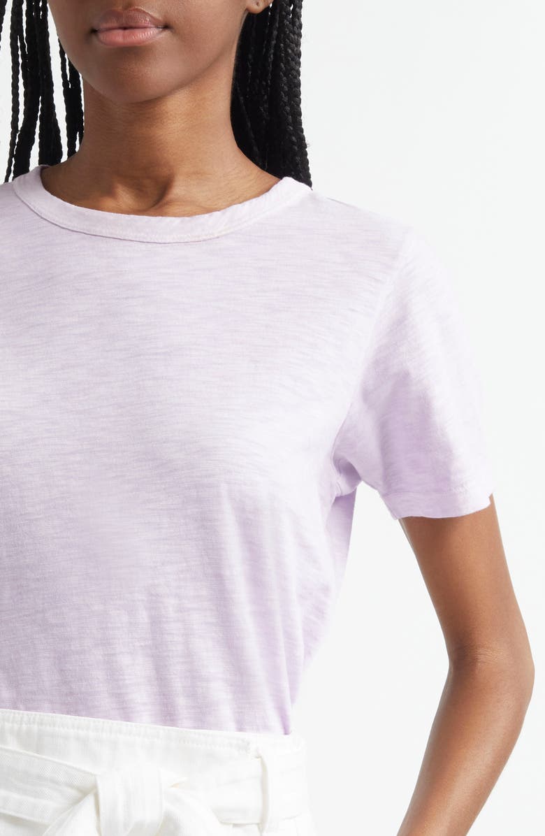 Veronica Beard Carla Crewneck Cotton T-Shirt, Alternate, color, Soft Lilac