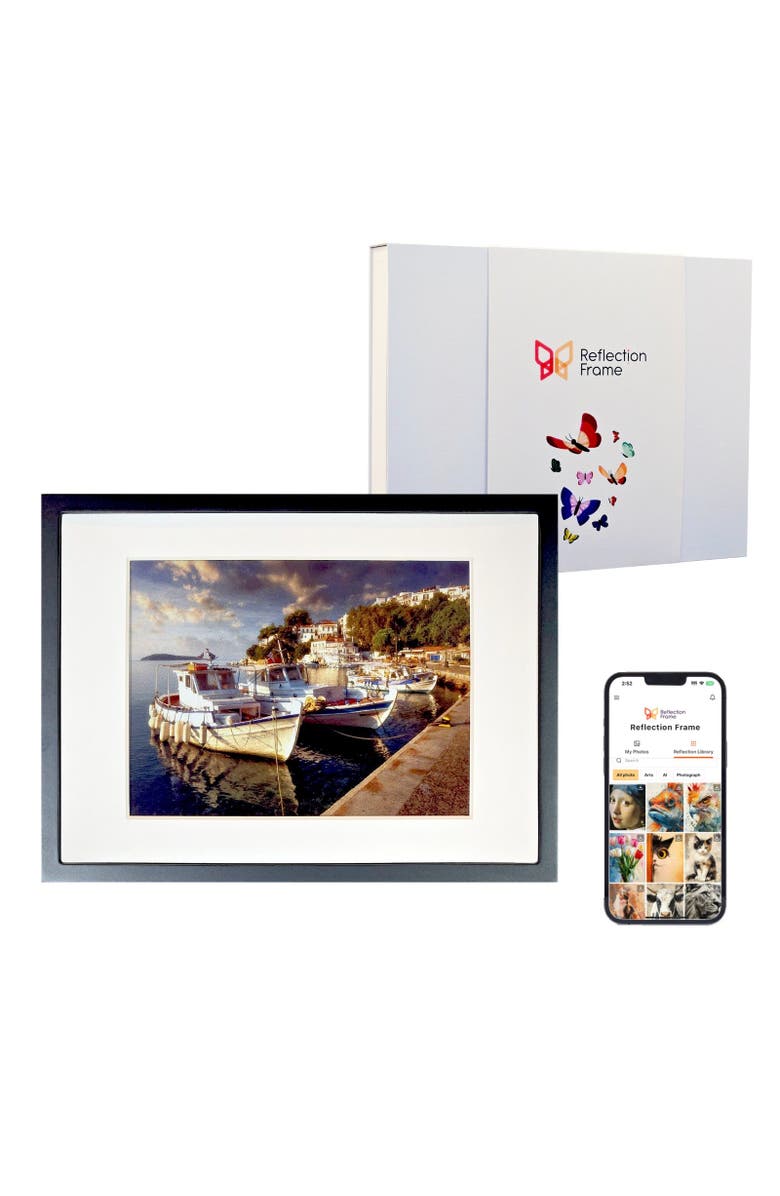 Reflection 13.3in ePaper Display Cordless e-ink Digital Photo Art Frame, Main, color, Classic Black