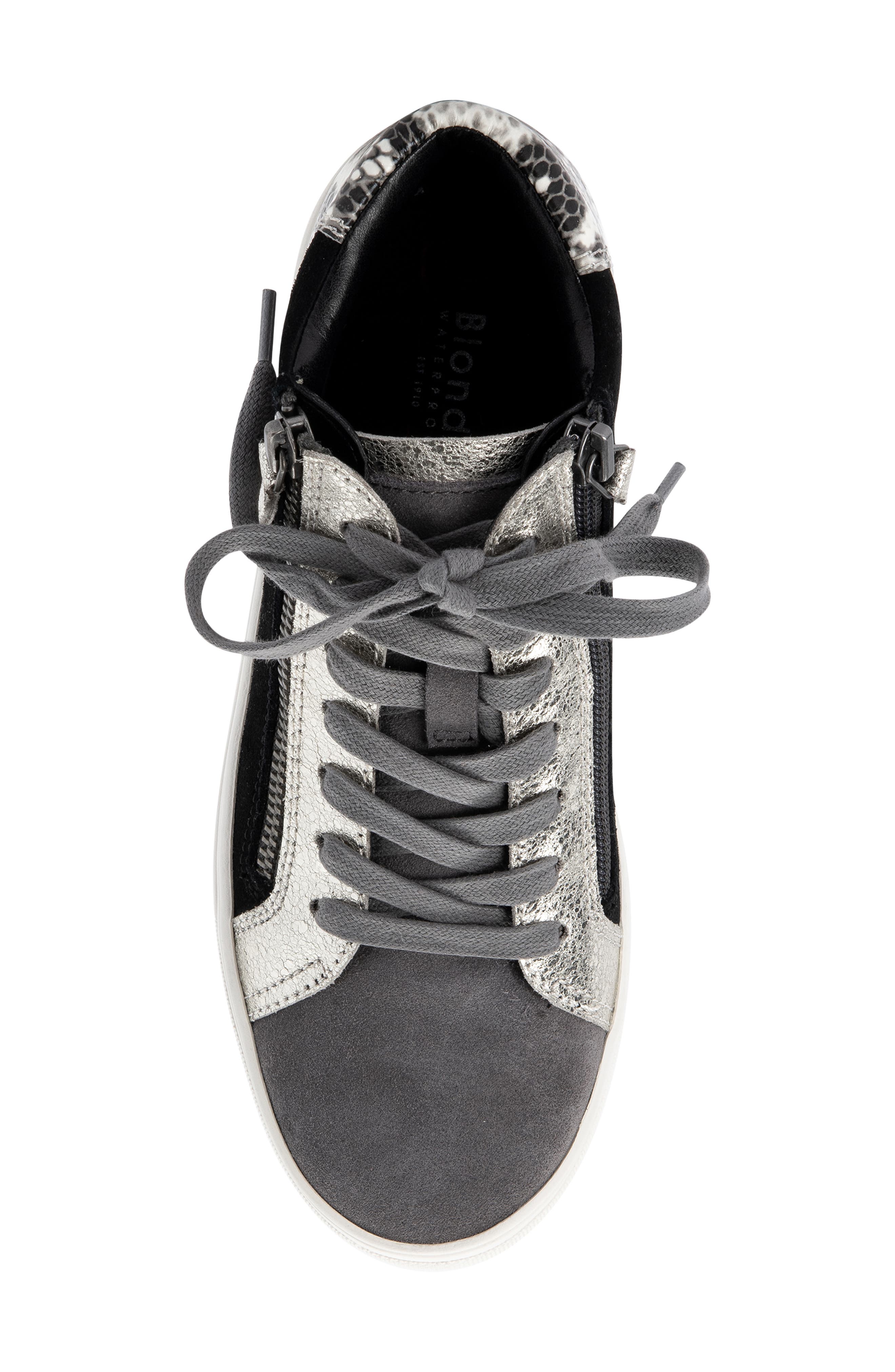 Genesis Waterproof Snake Embossed Hidden Wedge Sneaker, Alternate, color, GREY MULTI LEATHER