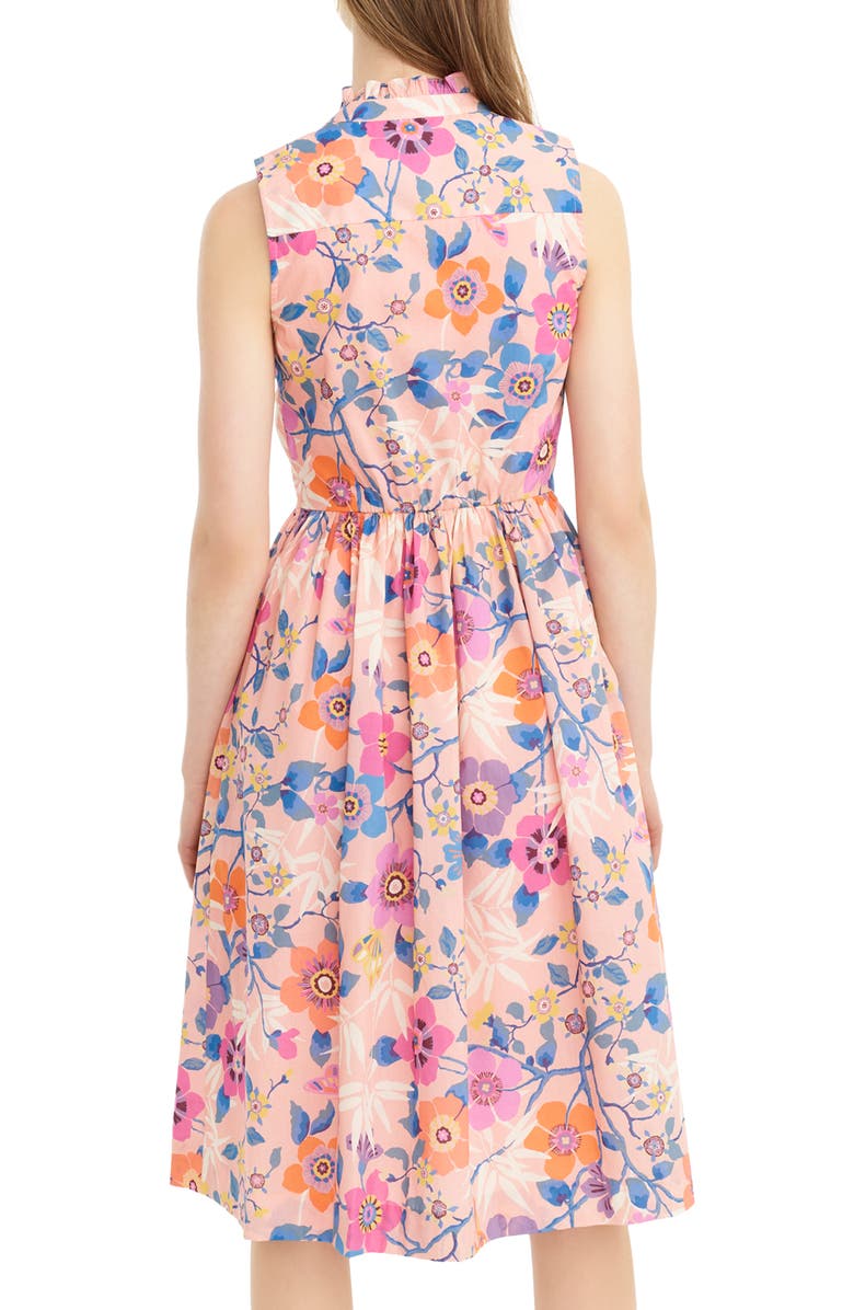 J.Crew Liberty Pavilion Floral Print Ruffle Neck Dress, Alternate, color,