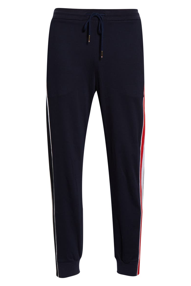 Rib Stripe Sweatpants, Alternate, color, NAVY