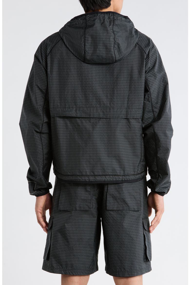 Tahoe Water Repellent Nylon Ripstop Hooded Anorak, Alternate, color, BLACK