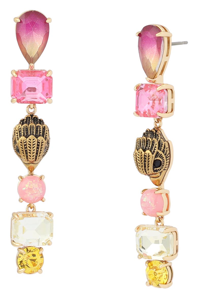Eagle Stone Linear Drop Earrings, Main, color, PINK MULTI