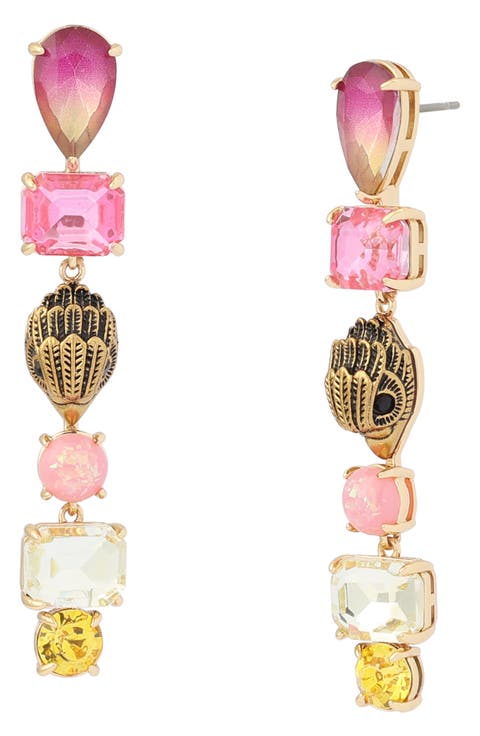 Eagle Stone Linear Drop Earrings