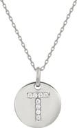 SUZY LEVIAN Cubic Zirconia Initial Disc Pendant Necklace
