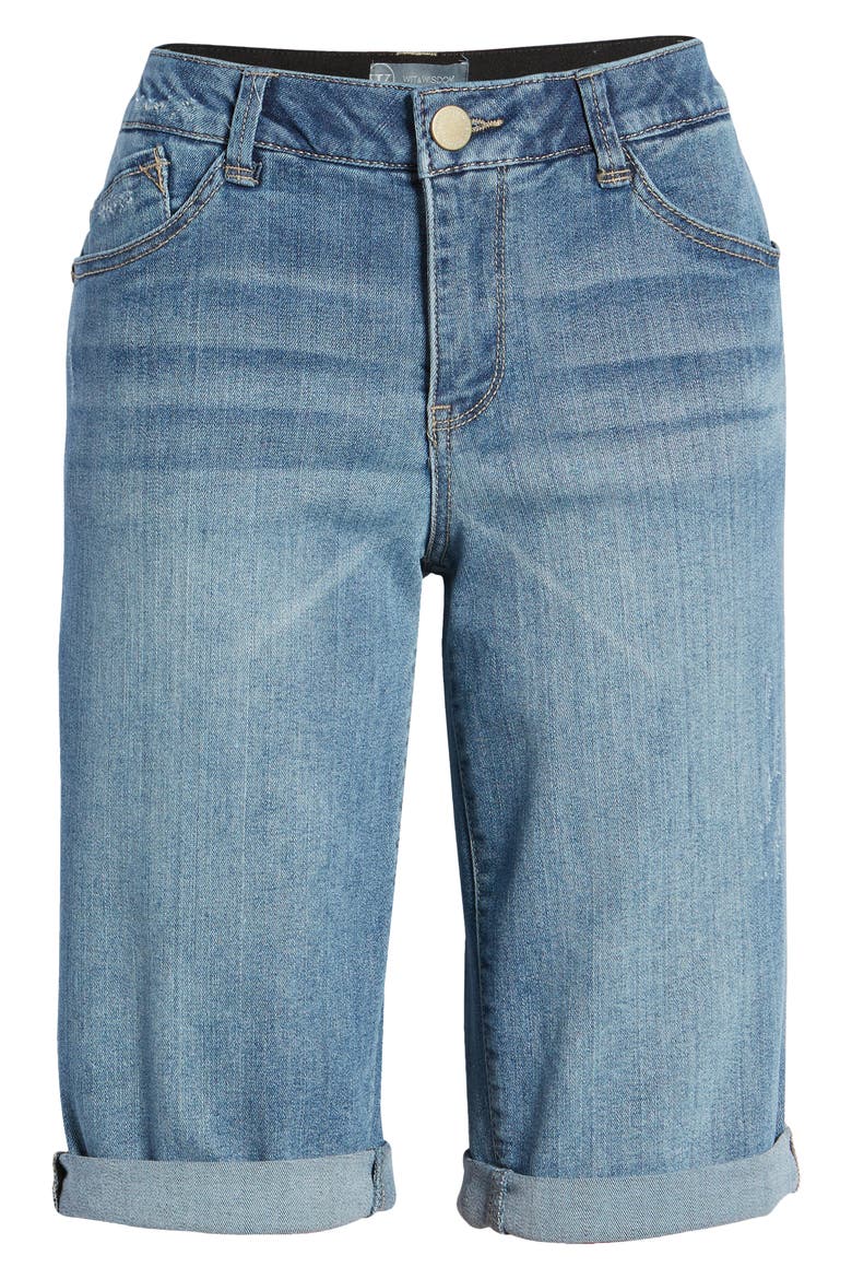 'Ab'Solution Cuffed Denim Shorts (Nordstrom Exclusive), Alternate, color, LIGHT BLUE