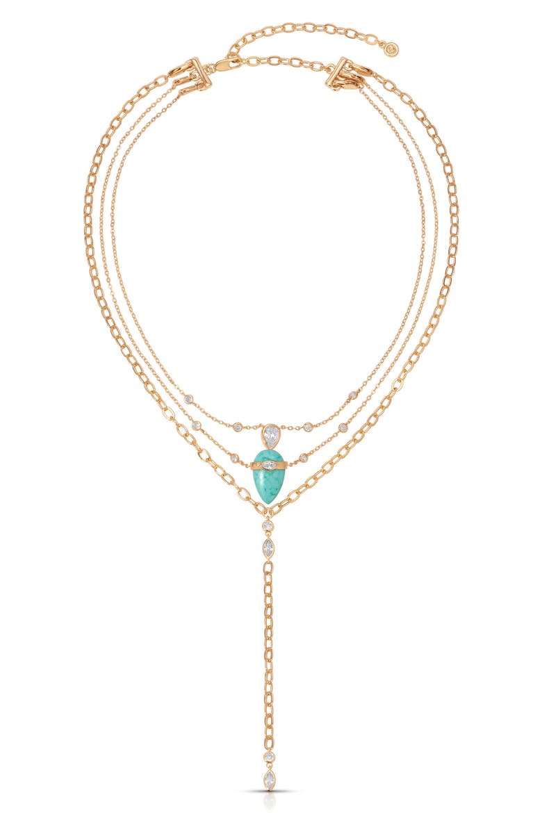 Reconstituted Turquoise Solstice Layered Necklace, Alternate, color, TURQUOISE
