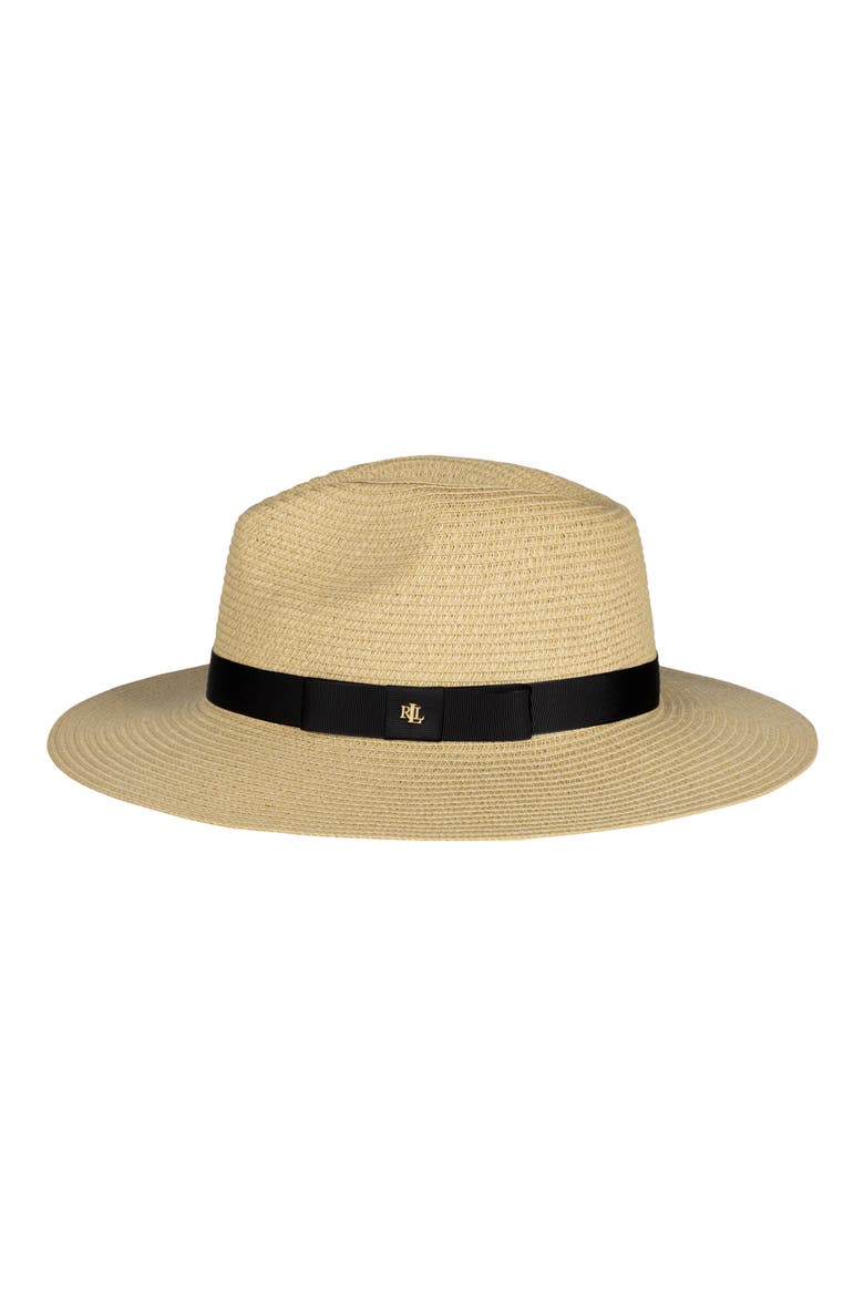 Classic Packable Fedora Hat, Alternate, color, NATURAL/ BLACK