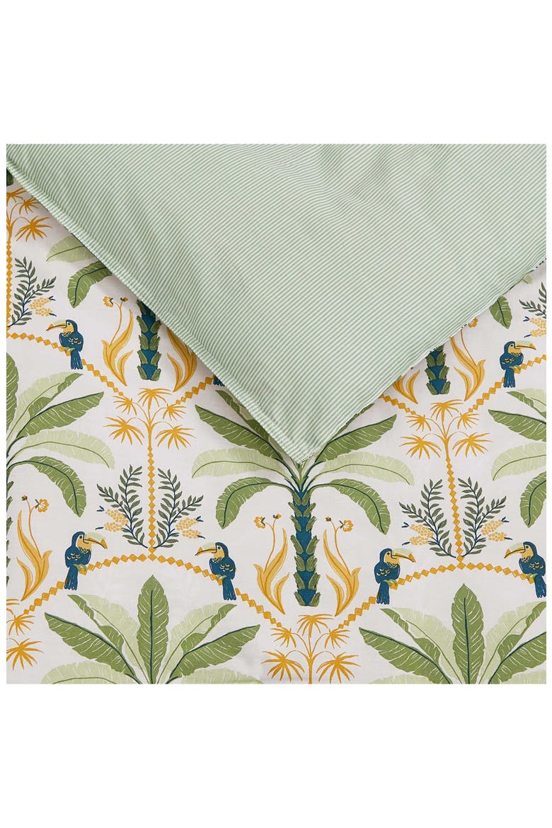 Mystic Palms Reversible Cotton Comforter & Sham Set, Alternate, color, LIGHT / MEDIUM GREEN