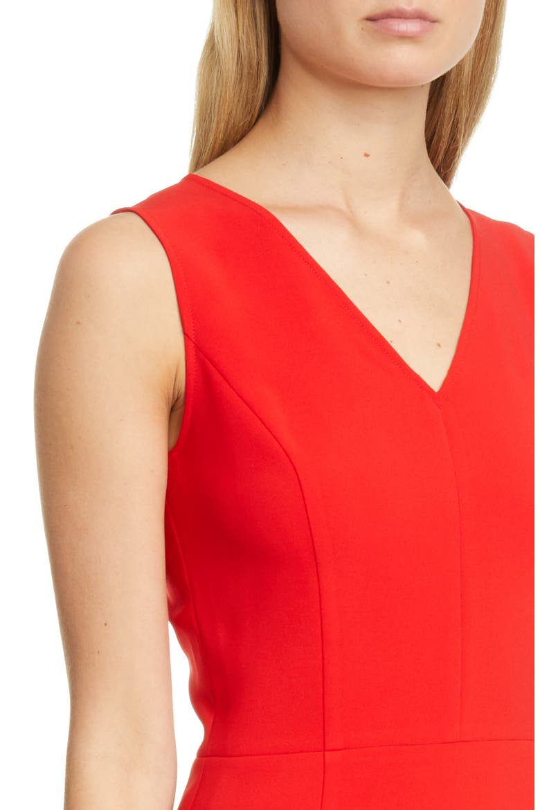 V-Neck Sheath Dress, Alternate, color, CHILI RED