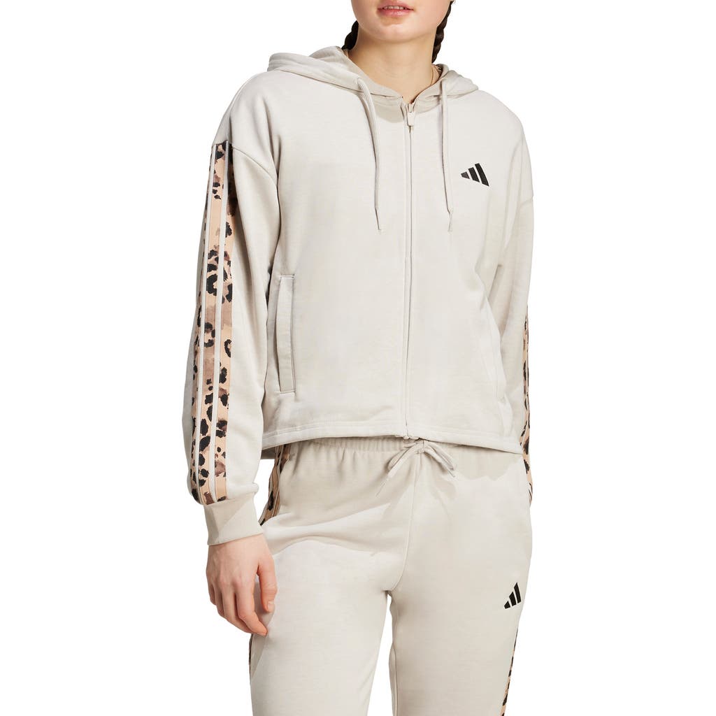 Adidas Originals Adidas 3-stripes Full Zip Hoodie In Gray