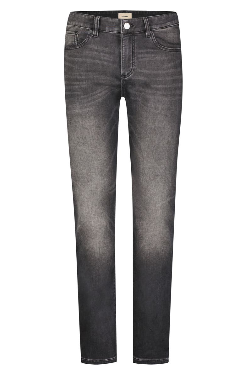 DL1961 Russell Slim Straight Leg Jeans, Main, color, Washed Black Knit