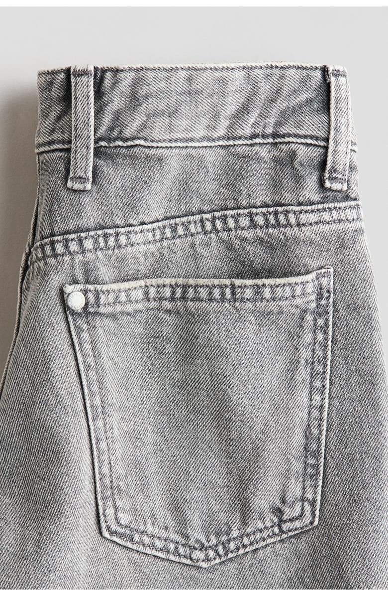 H&M Loose-fit denim shorts, Alternate, color, Gray