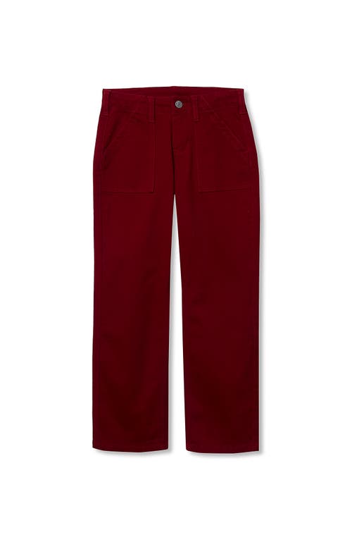 Lands' End Girls Woven Pull On Utility Cargo Pants In Red