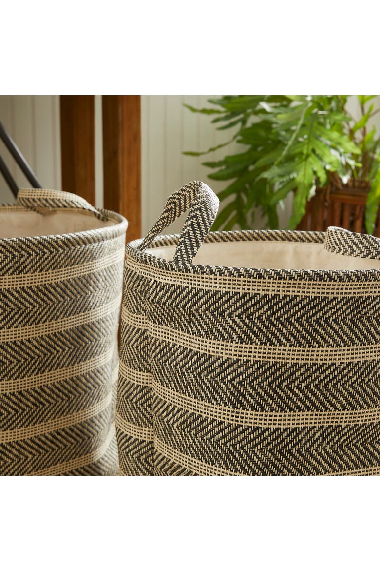 Marleigh Round Baskets Set of 2, Alternate, color, Black
