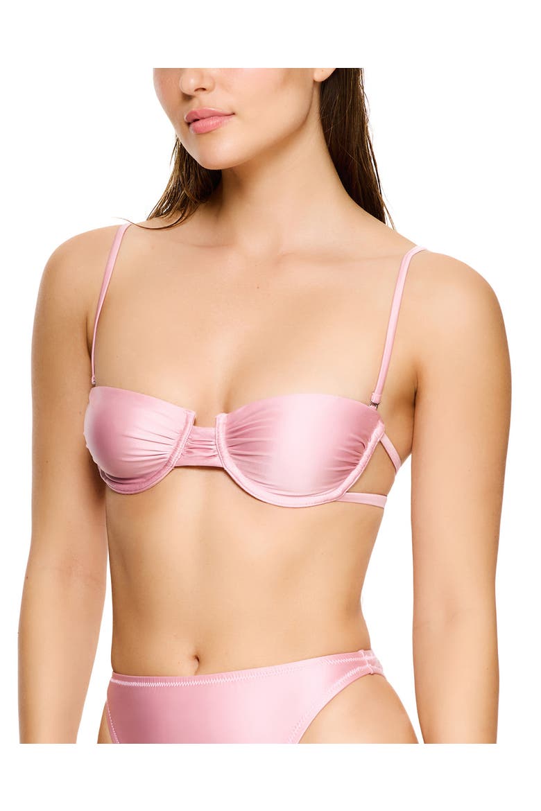 Satin Royale Underwire Bandeau Bikini Top Swimsuit, Alternate, color, Light-Pink