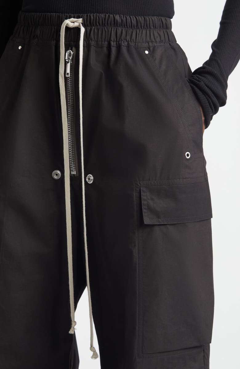Rick Owens Cargobelas Cotton Cargo Pants, Alternate, color, Black