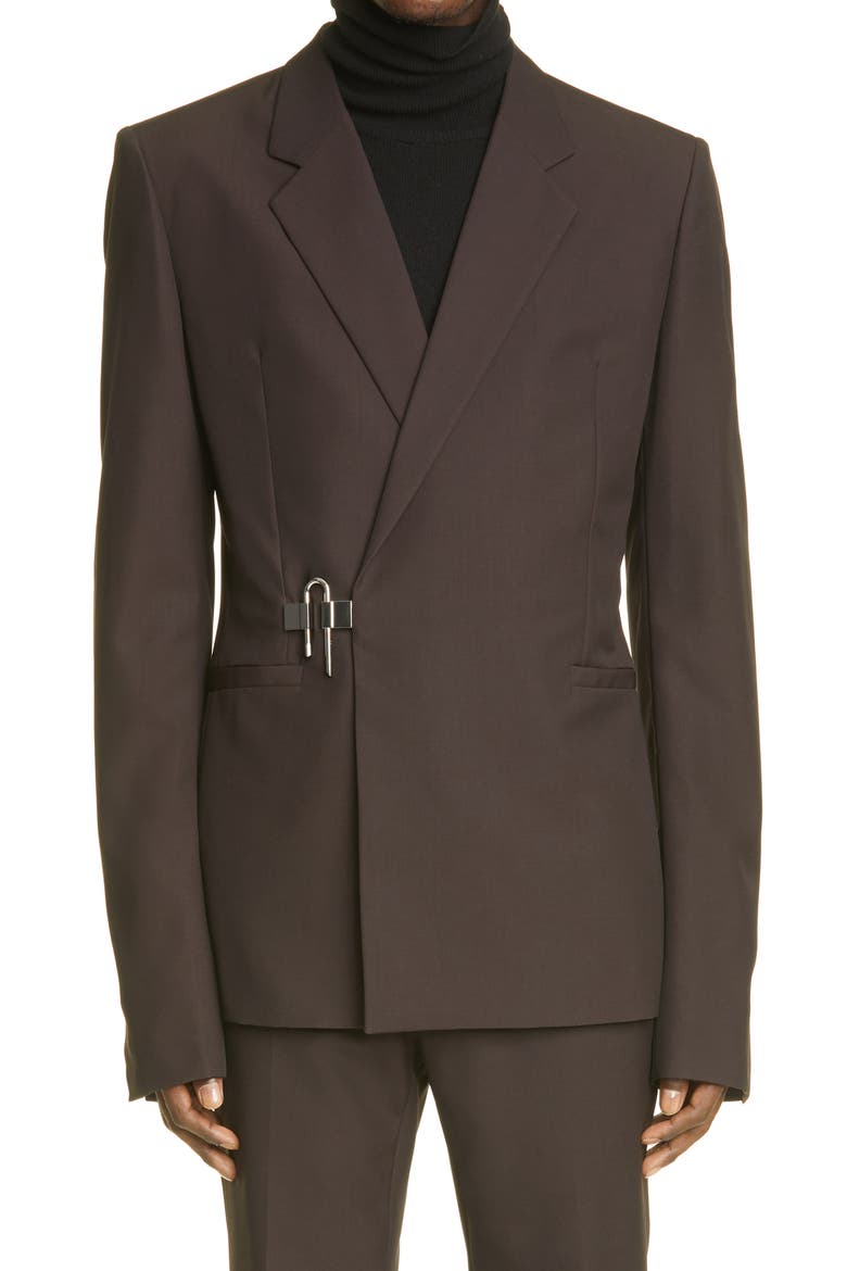 Padlock Slim Fit Wool Sport Coat, Main, color, DARK BROWN