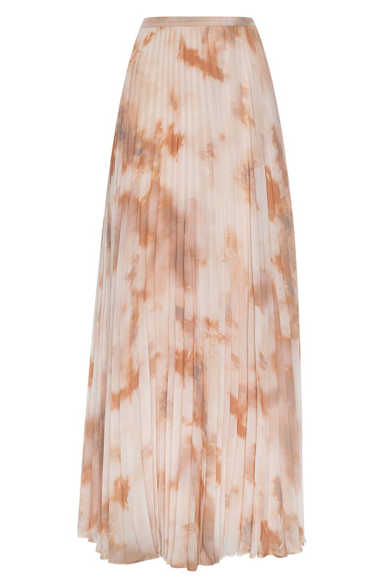 L'AGENCE Torin Pleated Maxi Skirt, Alternate, color, Frappe Multi Tie Dye