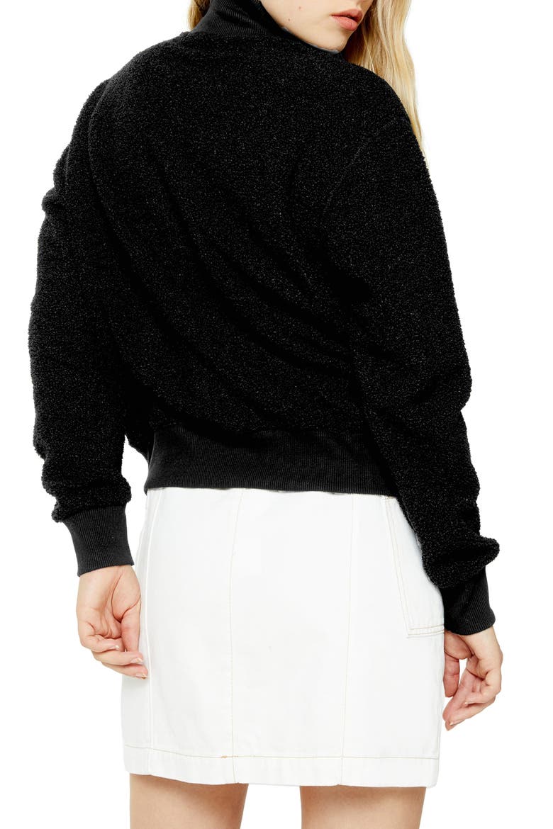 Half Zip Funnel Neck Sweatshirt, Alternate, color, BLACK