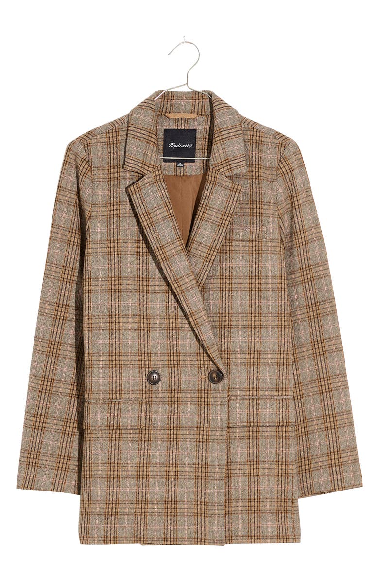 Madewell Caldwell Plaid Double Breasted Blazer, Alternate, color, 