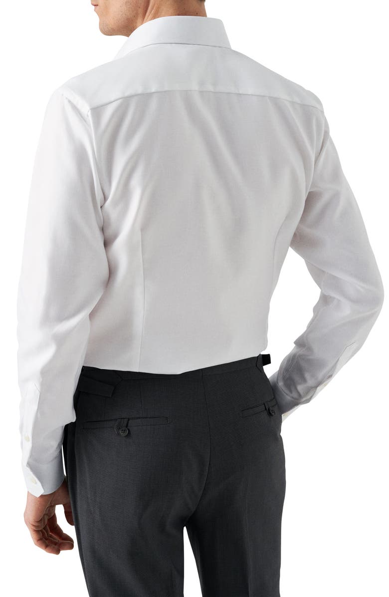 Eton Slim Fit Diagonal Weave Shirt, Alternate, color, White