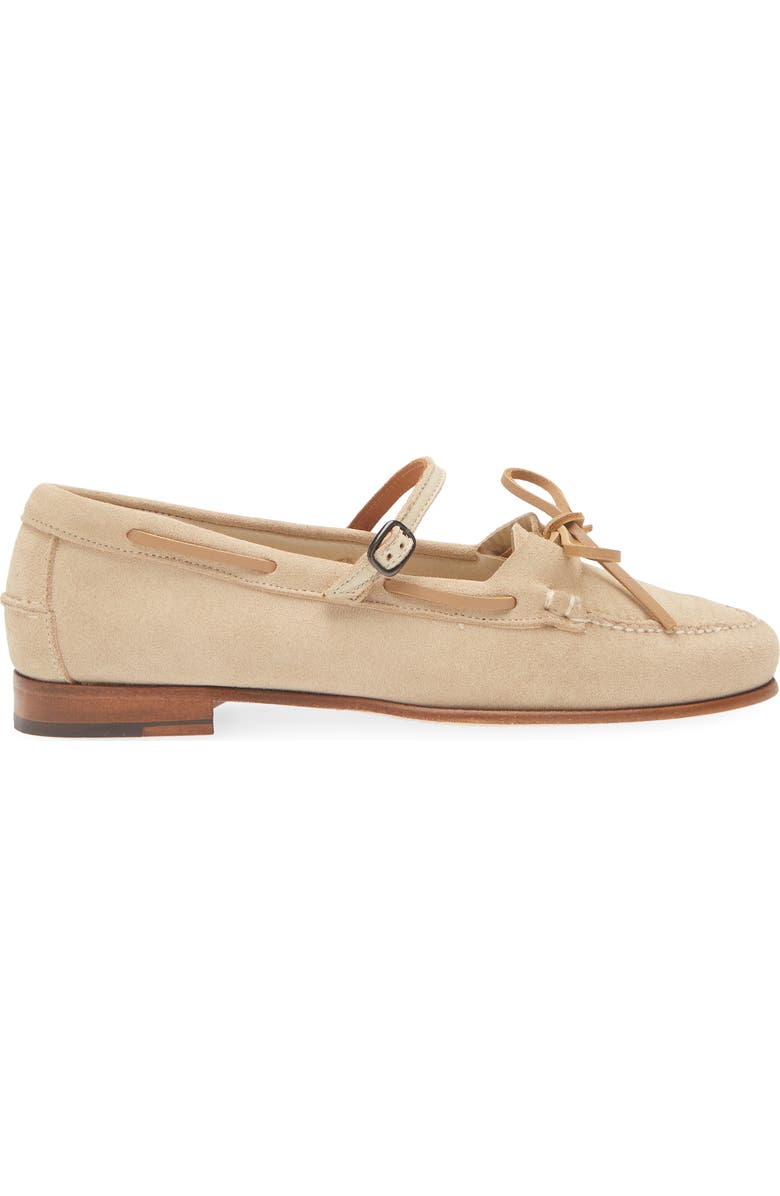 HEREU Lorea Moc Toe Mary Jane Loafer, Alternate, color, Beige