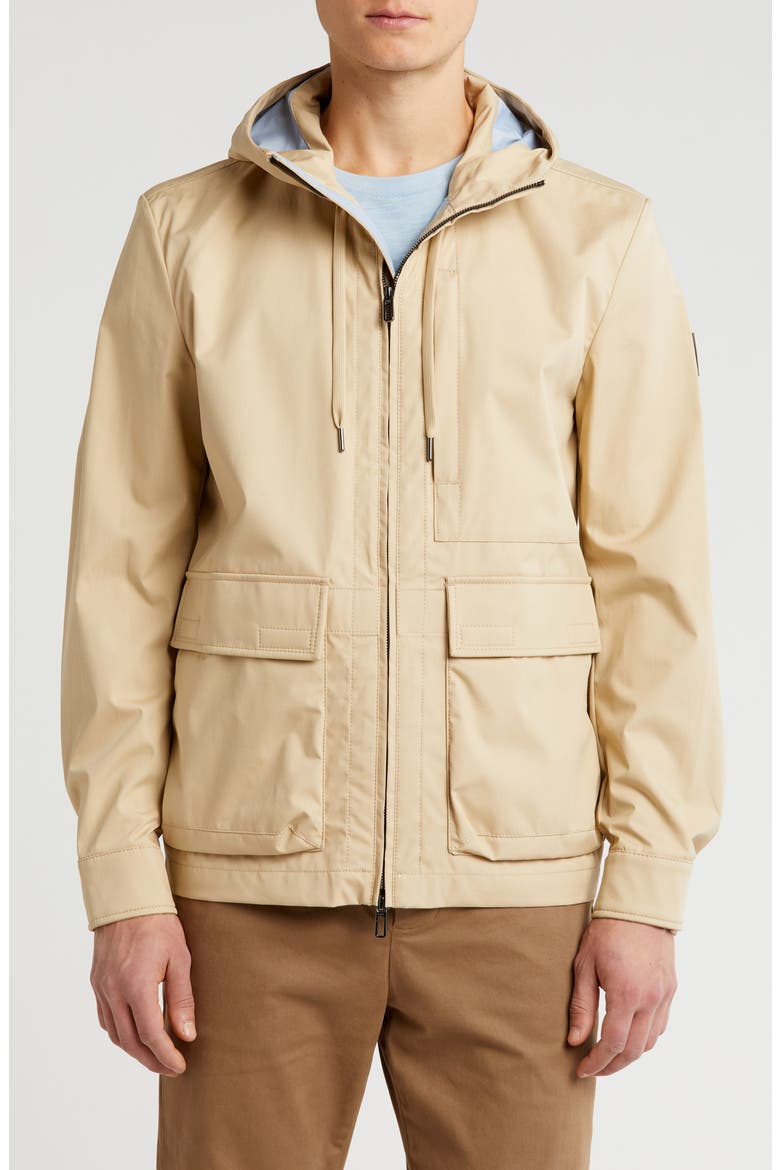 Pinto Hooded Raincoat, Main, color, BEIGE