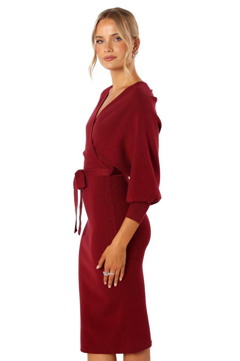 Nate Long Sleeve Dress, Alternate, color, MERLOT
