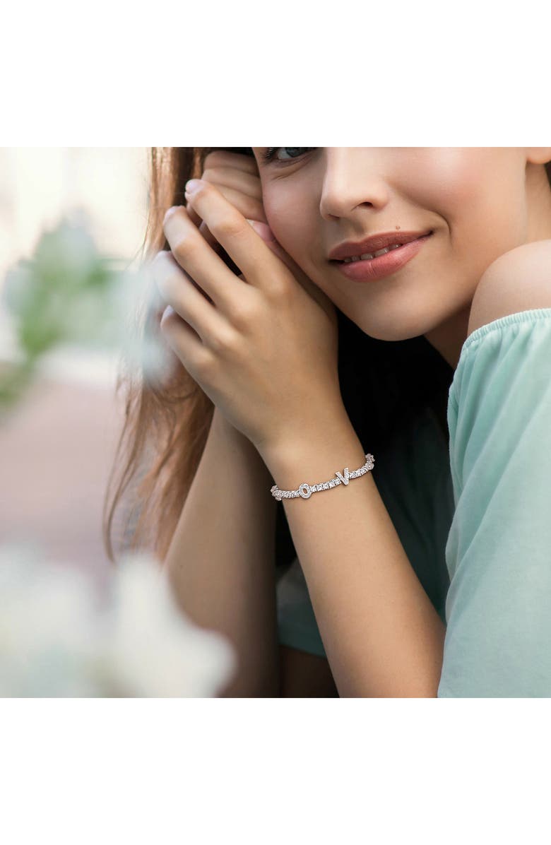 DELMAR Lab Created White Sapphire Tennis Bracelet, Alternate, color,